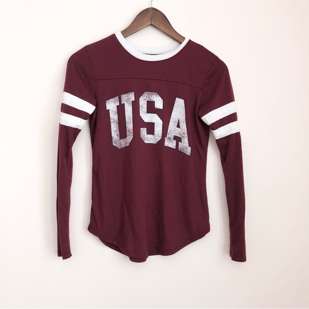 Stranded USA Maroon Baseball Tee